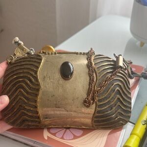 Vintage Gold and Black Clutch
